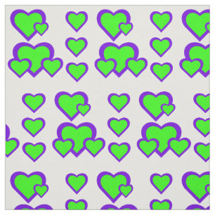 Tissu de coeur pourpre et vert
