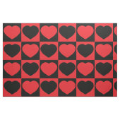 tissu de coeurs noir et rouge (Fat Quarter)