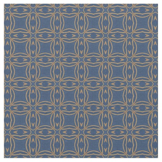 Tissu de concepteur d'or et de bleu raffiné (Fermer)