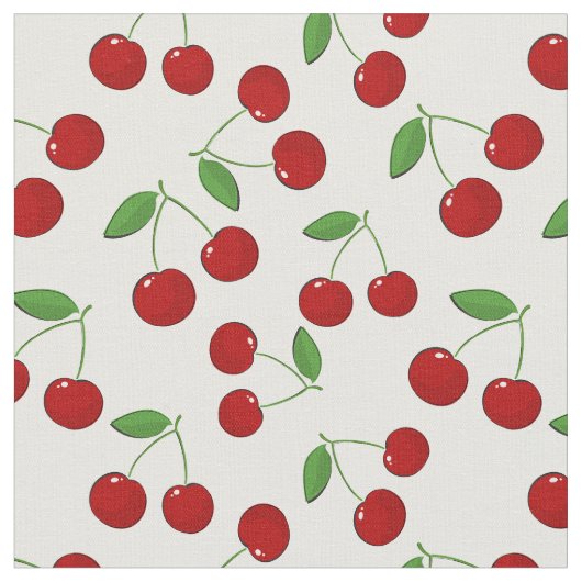 Tissu de conception de cerises (Fermer)