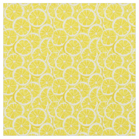 Tissu de conception de citrons tranchés (Fermer)
