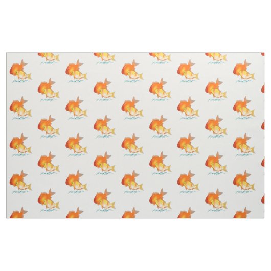 Tissu de conception d'impression de poisson rouge (Fat Quarter)