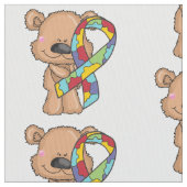 Tissu de conscience d'ours de ruban d'autisme (fermé)