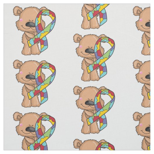 Tissu de conscience d'ours de ruban d'autisme (Échantillon)