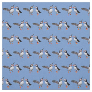 Tissu de copains de macareux (bleu-clair)