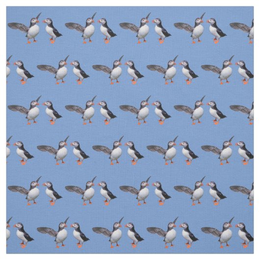 Tissu de copains de macareux (bleu-clair) (Échantillon)