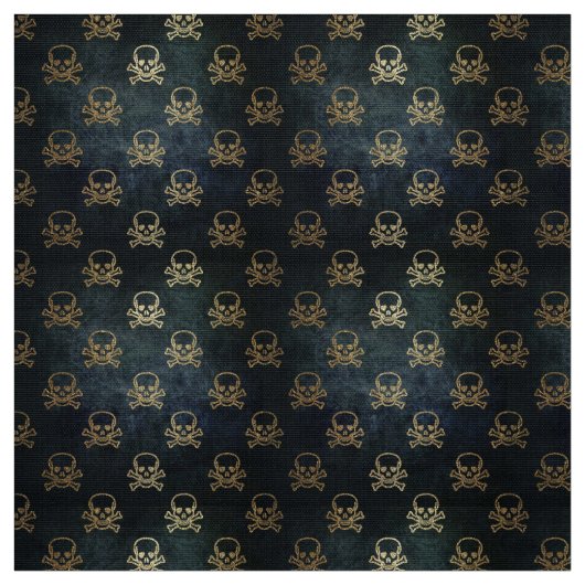 Tissu de costume gothique crâne et os (Échantillon)