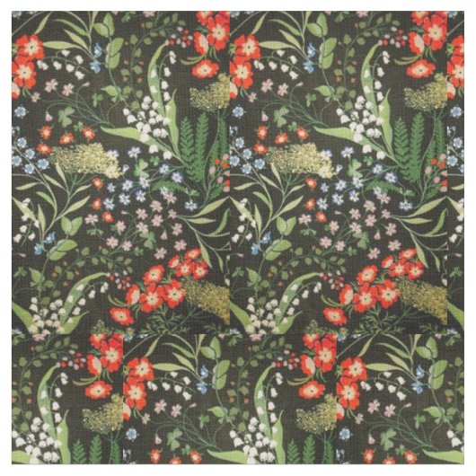 Tissu de coton à motif floral (Fermer)