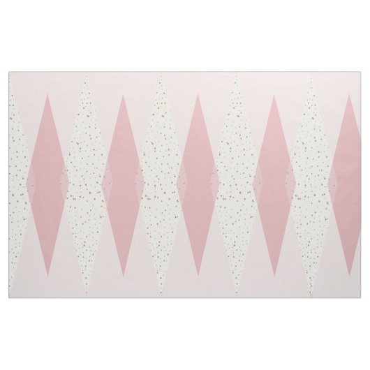 Tissu de coton à motifs de losanges rose moderne (Yard)