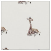 Tissu de coton africain de faune de girafe (Fermer)