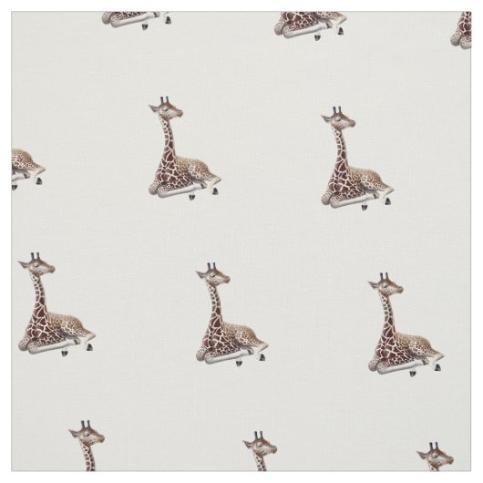 Tissu de coton africain de faune de girafe (Échantillon)