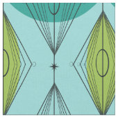 Tissu de coton atomique d'Ogee et de Starbursts (Fermer)