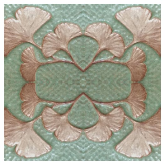 Tissu de coton avec motif feuille Gingko (Fermer)