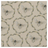 Tissu de coton bronzage de motif élégant d'abeille (Fermer)