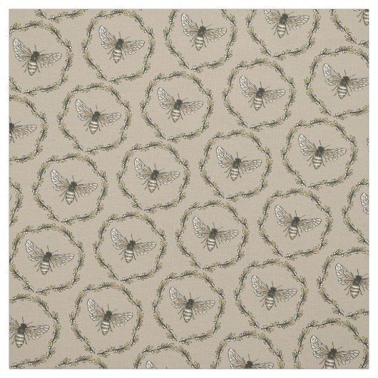 Tissu de coton bronzage de motif élégant d'abeille (Échantillon)