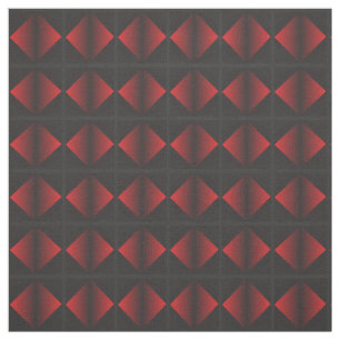 Tissu de coton de motif de diamant rouge et noir