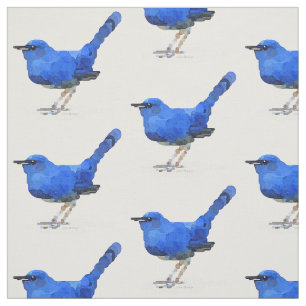 Tissu de coton d'oiseau bleu
