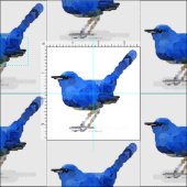 Tissu de coton d'oiseau bleu (Carreau)