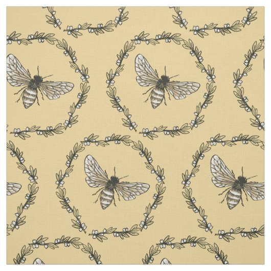 Tissu de coton élégant d'impression d'abeille (Échantillon)