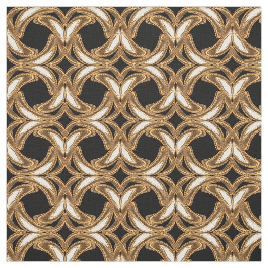 Tissu de coton élégant - métiers--Or/noir/blanc (Échantillon)