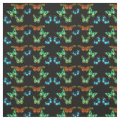 Tissu de coton exotique coloré de papillons (Échantillon)