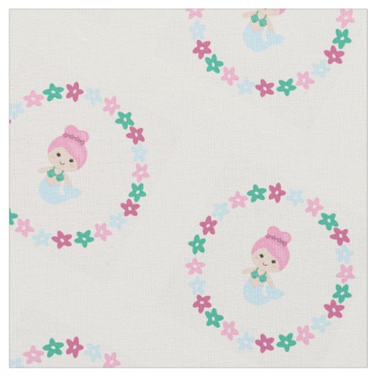 Tissu de coton mignon de sirène (Fermer)