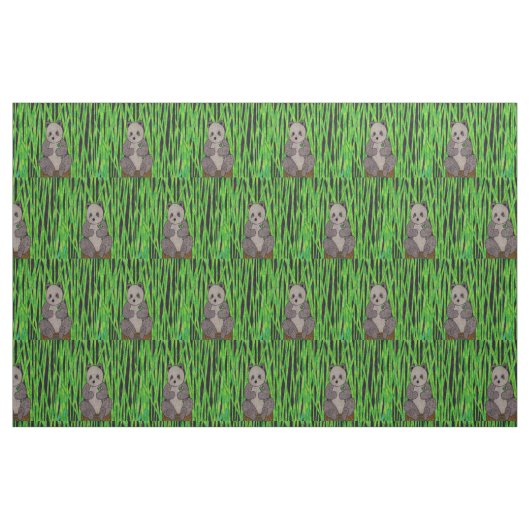 Tissu de coton peigné Panda (Fat Quarter)