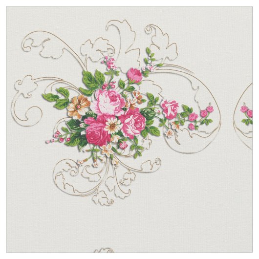 Tissu de coton peigné par coutume rose de roses (Fermer)