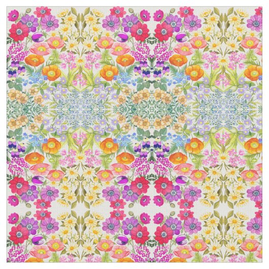 Tissu de coton peigné par jardin floral (Fermer)