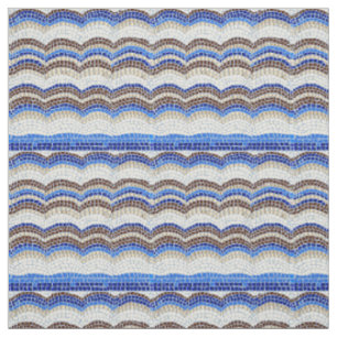 Tissu de coton peigné par mosaïque bleue