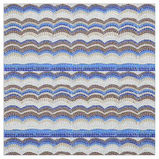 Tissu de coton peigné par mosaïque bleue