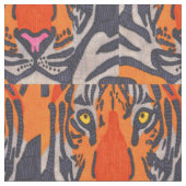 Tissu de coton peigné - Tigre (Fermer)