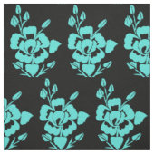 Tissu de coton peint turquoise et noir (Échantillon)