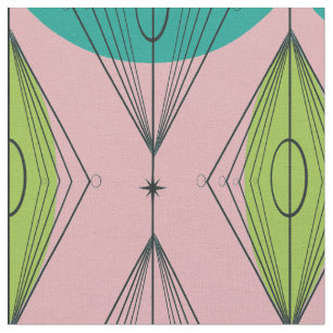 Tissu de coton rose atomique d'Ogee et de