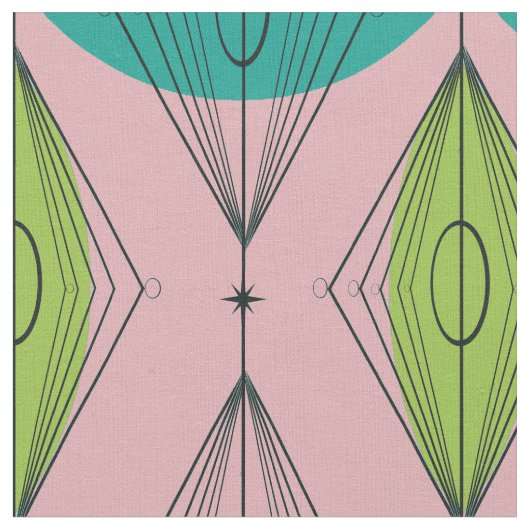 Tissu de coton rose atomique d'Ogee et de (Fermer)