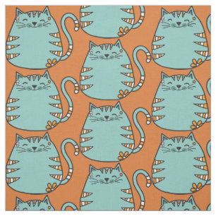 Tissu de couleur personnalisée Cute Chat