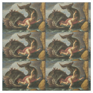 Tissu de coutume d'art de "Jonas et de la baleine"