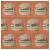 Tissu de coutume d'illustration d'hamburger (Échantillon)