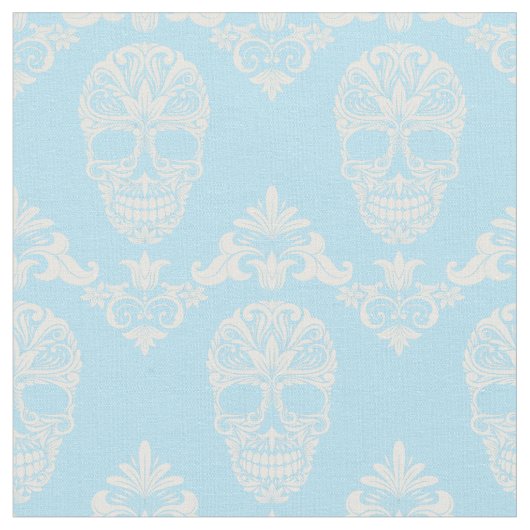 tissu de crâne victorien bleu (Fermer)