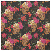 tissu de crânes fleuris (Échantillon)