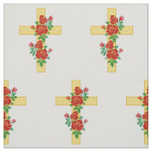 tissu de croix chrétienne avec fleurs (Échantillon)