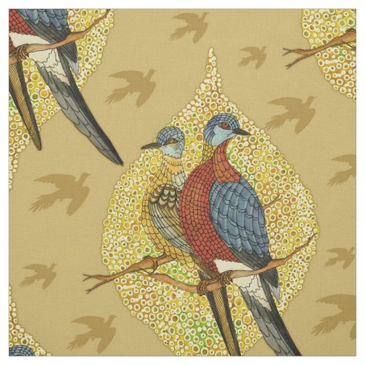 Tissu de cru de couples d'oiseaux (Échantillon)