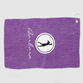 Tissu de denim violet imprimé, serviette de golf p (Horizontal)