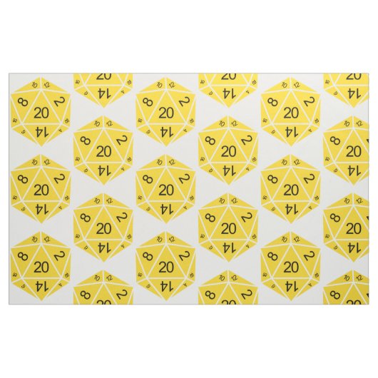 Tissu de dés D20 jaune (Fat Quarter)