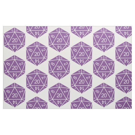 Tissu de dés D20 violet (Fat Quarter)
