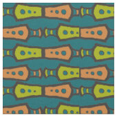 Tissu de design tribal abstrait vert sarcelle marr (Fermer)