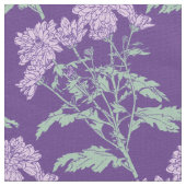 Tissu de dessin chrysanthemum violet vert (Détail)