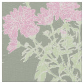 Tissu de dessin rose vert Chrysanthemum (Détail)