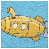 Tissu de dessin sous-marin jaune (Fermer)