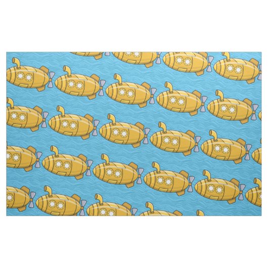 Tissu de dessin sous-marin jaune (Fat Quarter)